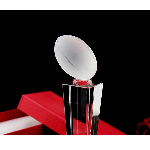 Optical Crystal Rugby Ball Column Award 6