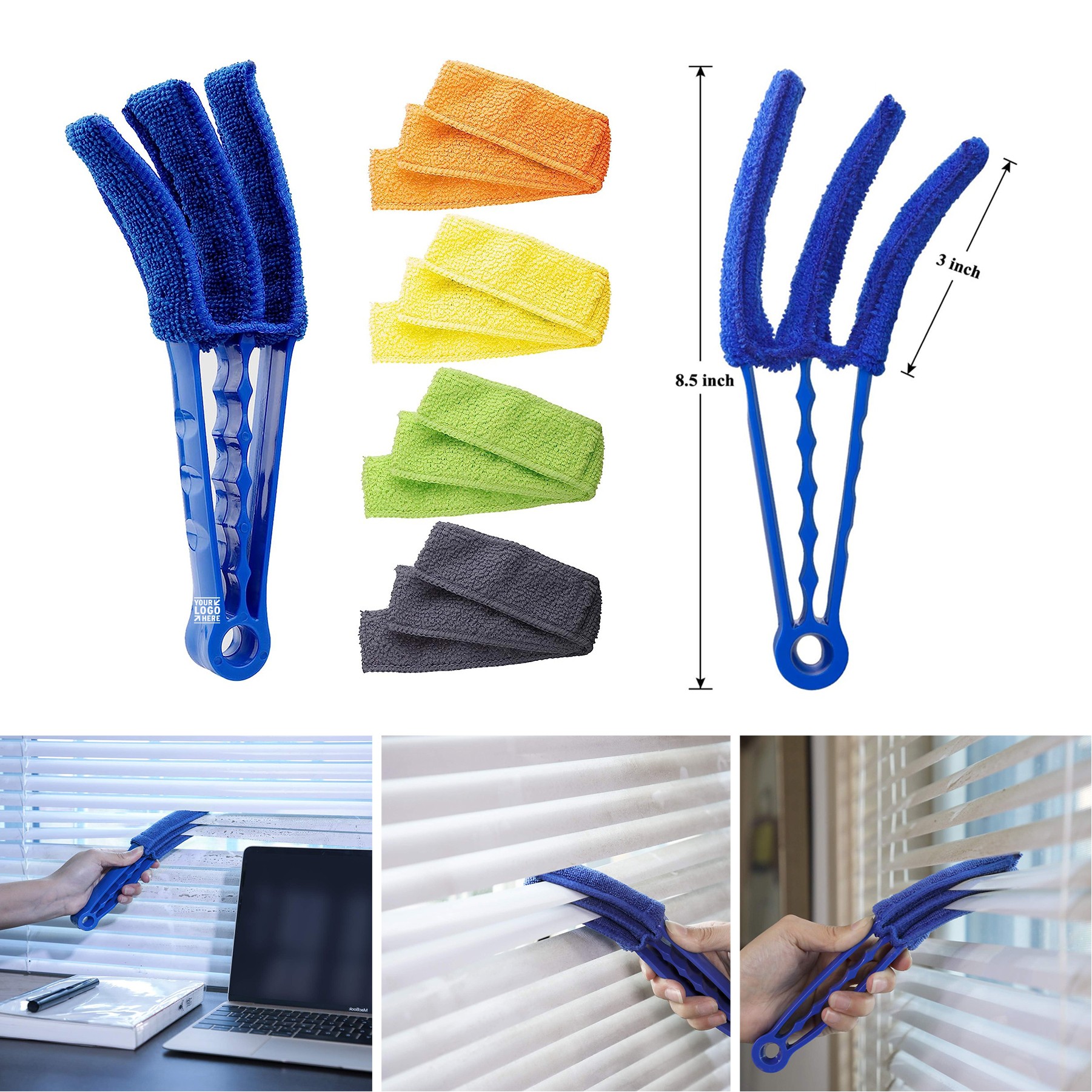 Window Blind Cleaner Duster Brush with 5 Microfiber Sleeves 2