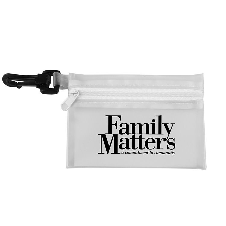 "PARKWAY 7" Piece First Aid Kit inTranslucent Zipper Kit with Plastic Carabiner Attachment 18