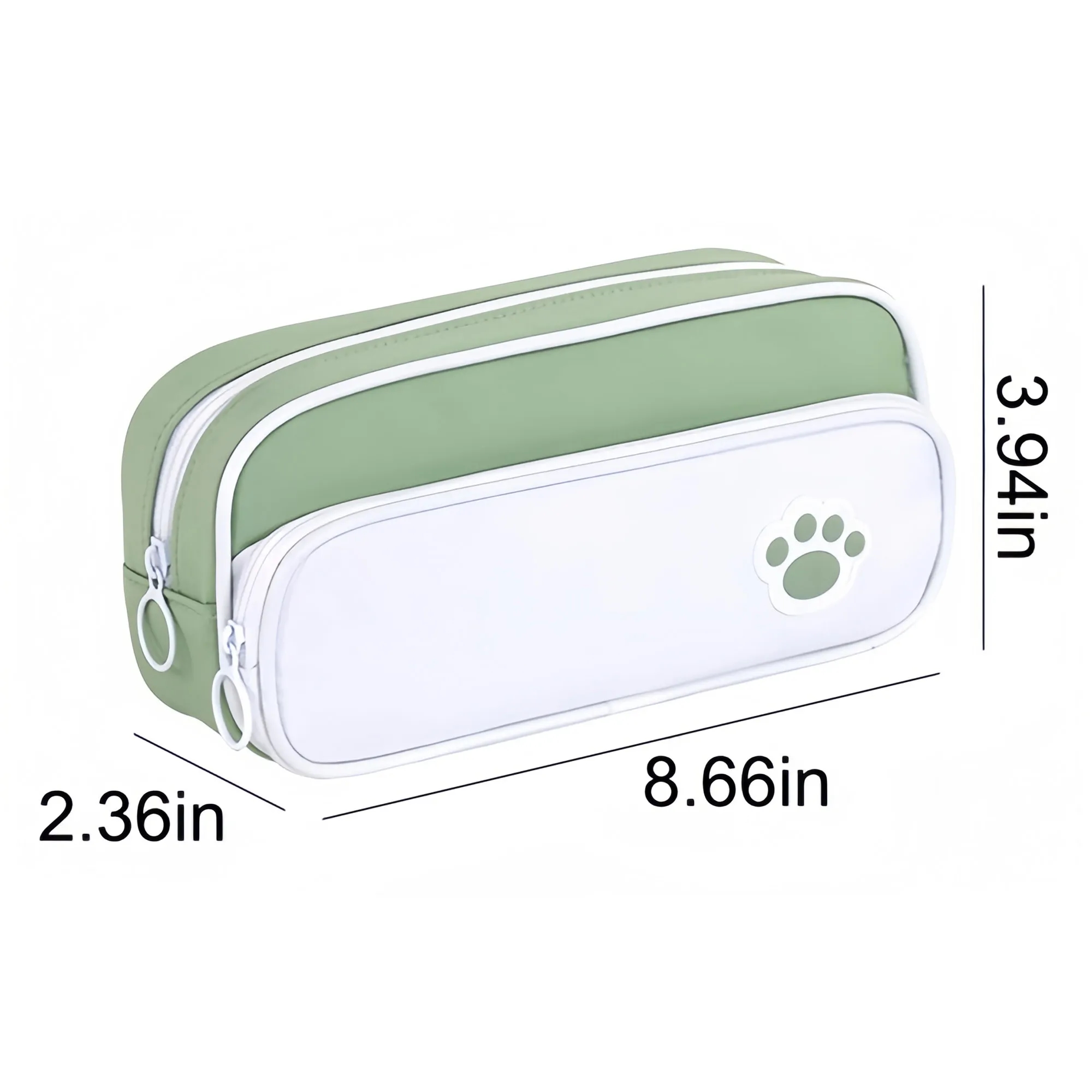 Stylish Double Layer Pencil Case With Paw Print For Students 4