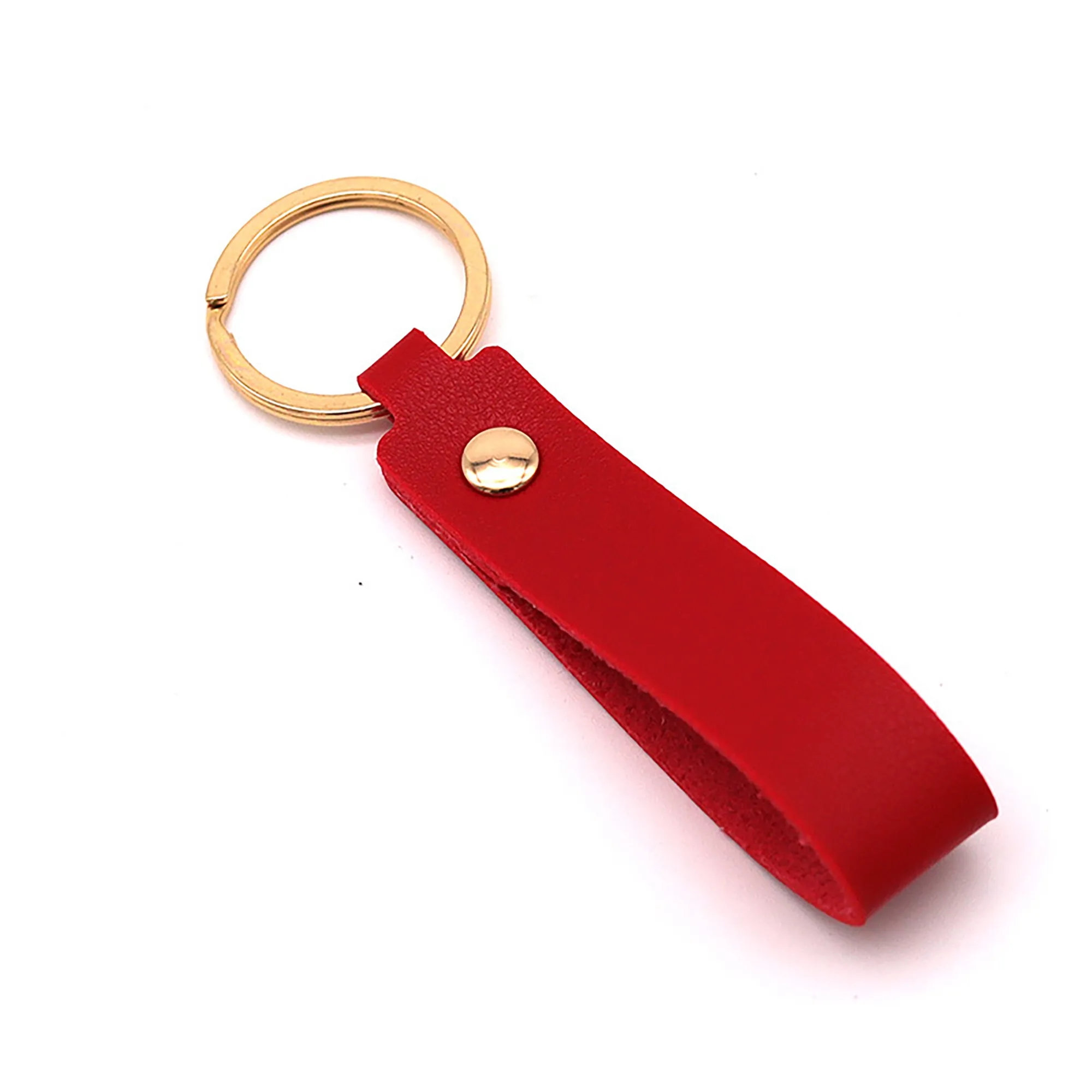 Classic Leather Keychain with Metal Ring and Custom Logo 1