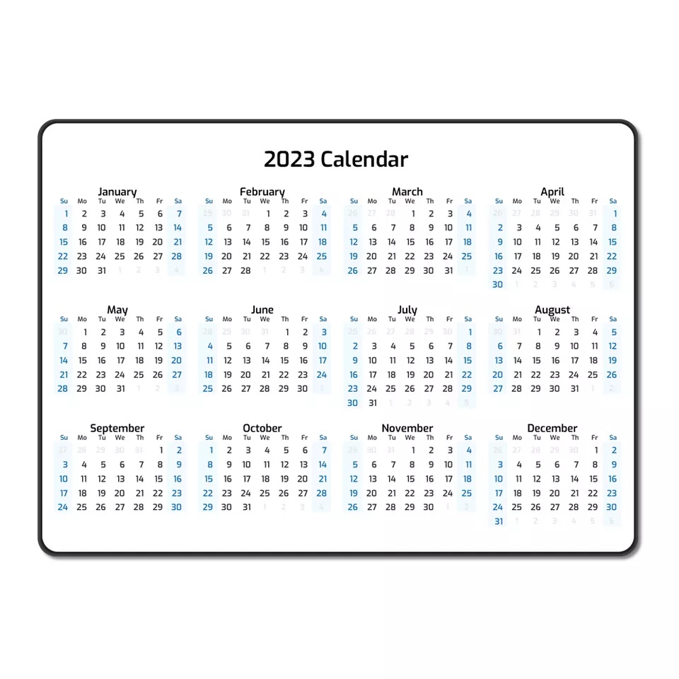 2024 Calendar Mousepad 12in. x 10in. 5