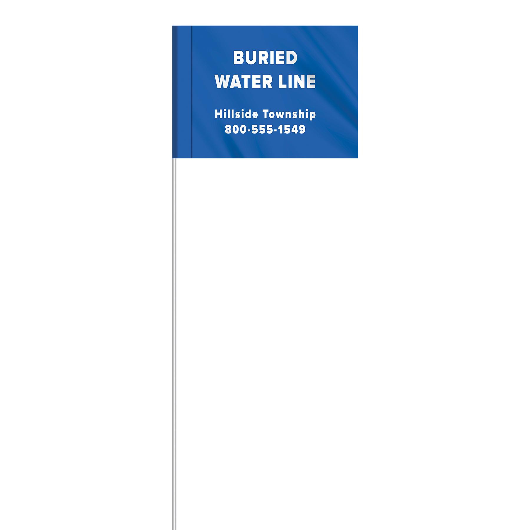 1-Color 2.5" x 3.5" Custom Vinyl Marking Flag w/11.5" Plastic Staff 9