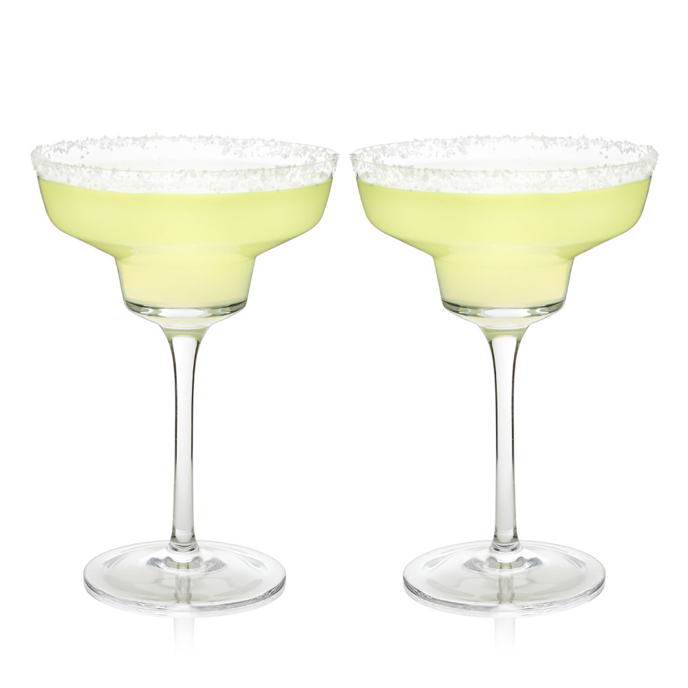 Viski® Angled Crystal Margarita Glass, set of 2 5