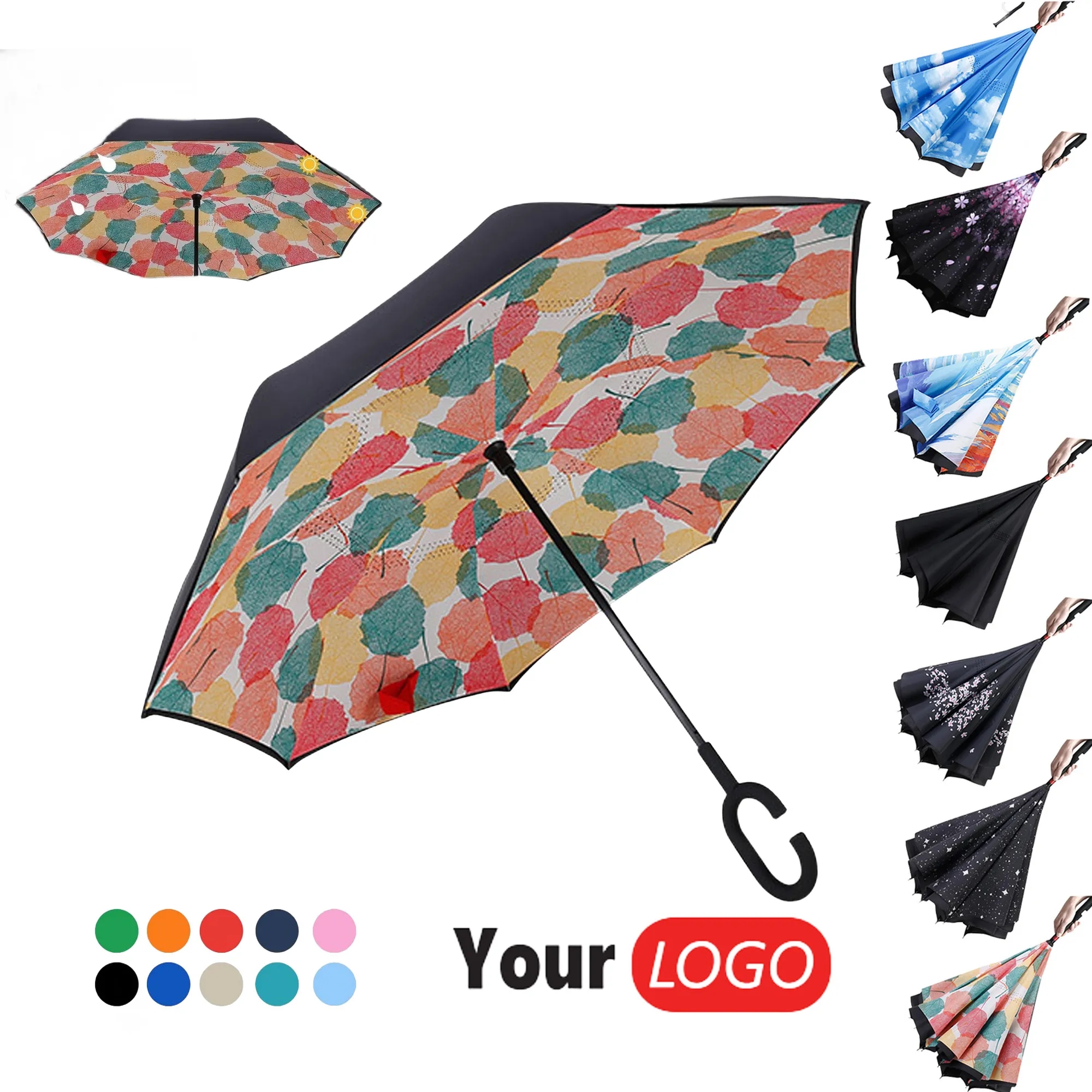 The Future Umbrella Inverted Reverse Folding C-Shaped Handle 5