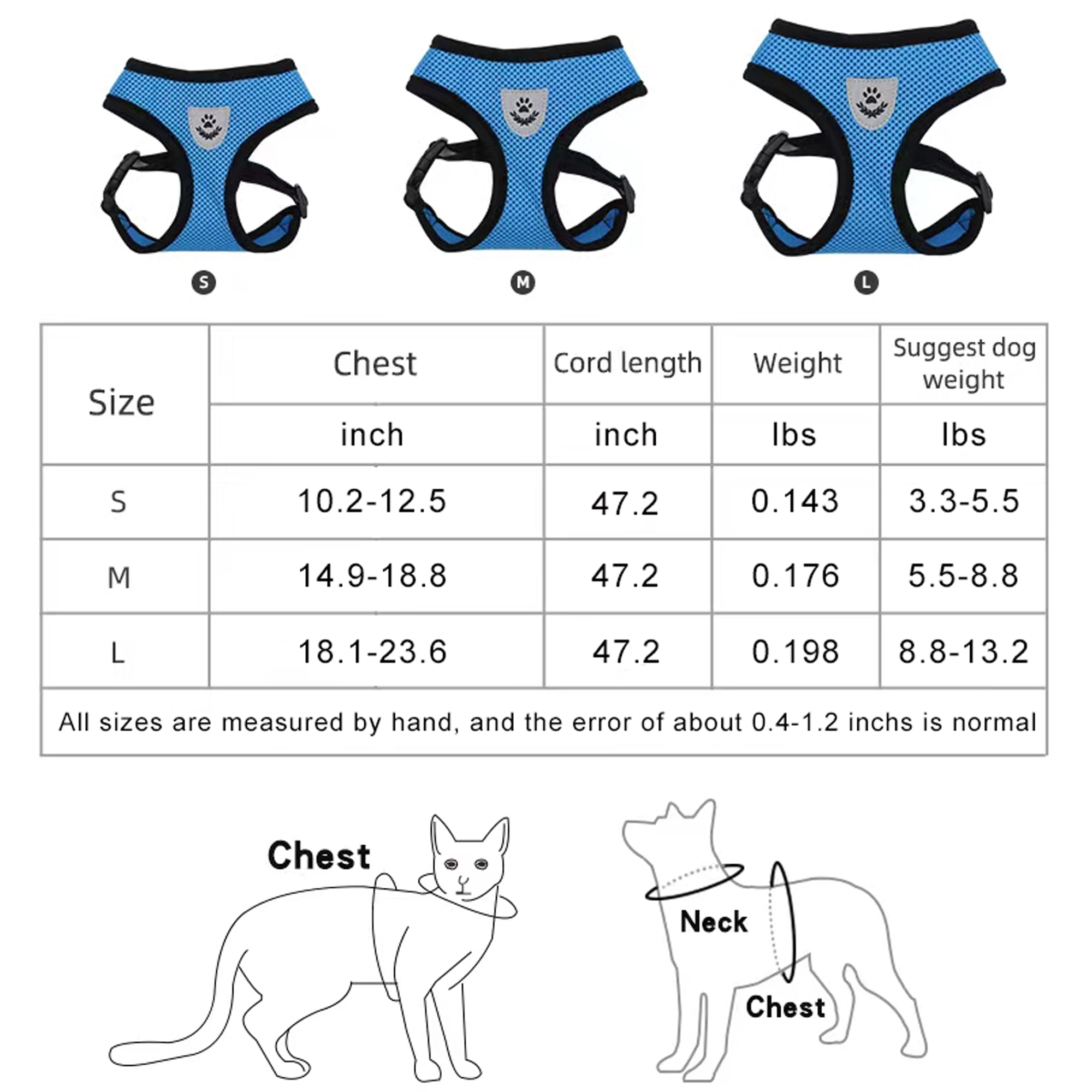 No Choke Reflective Pet Vest Harnesses With Leash 6
