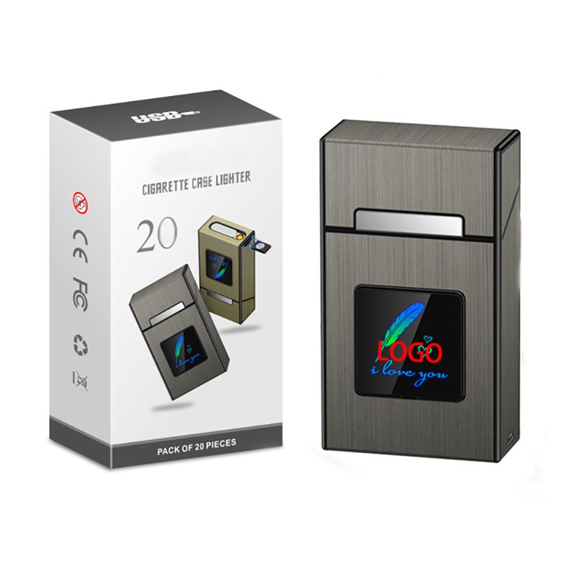 LED Cigarette Case with Electric Lighter 2