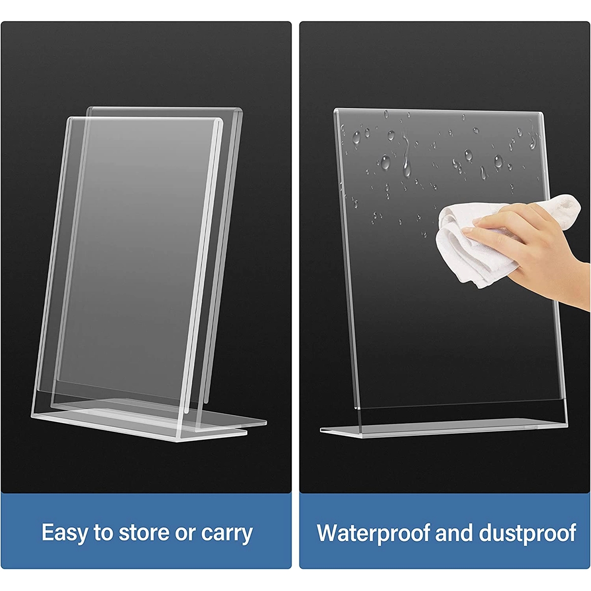 Custom Double Frames Clear Acrylic Sign Holder 8.5 X 11'' 4