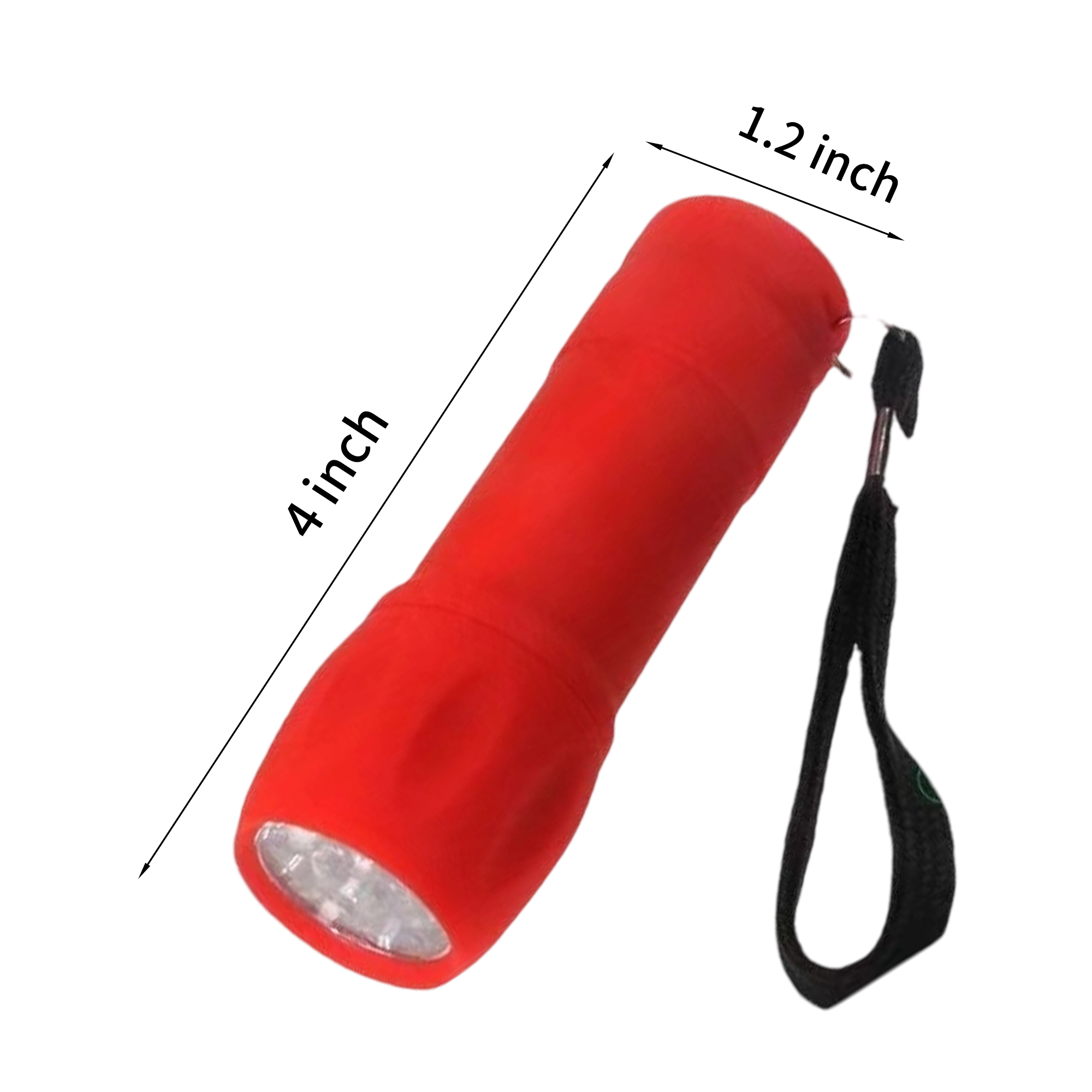 Hard Plastic Pocket Flashlight With Wrist Strap 1.2" Diameter x 4" Length 6