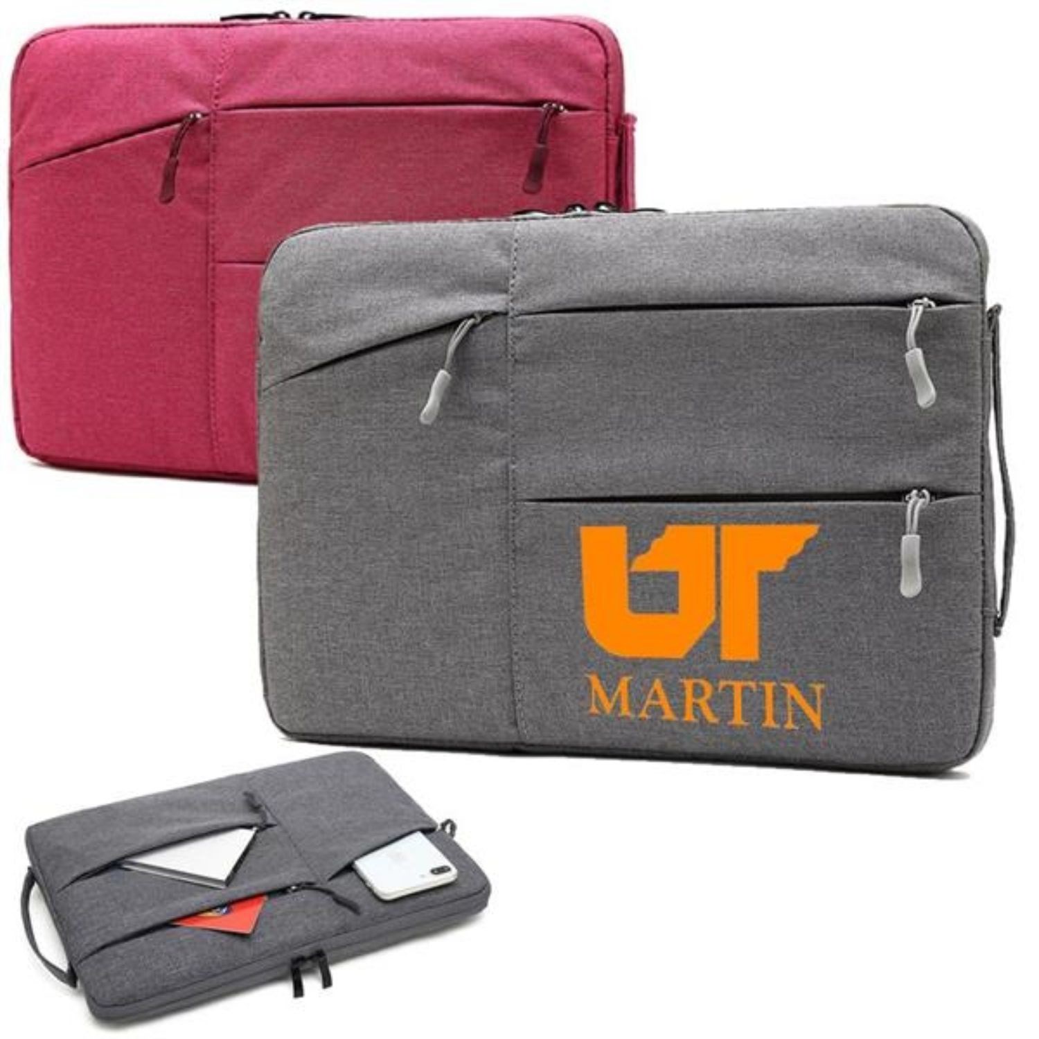 Polyester Laptop Sleeve w/ Four Compartments & Side Handle 2