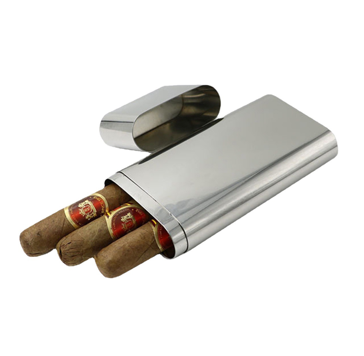 3 Cigar Stainless Steel Cigar Humidor 3