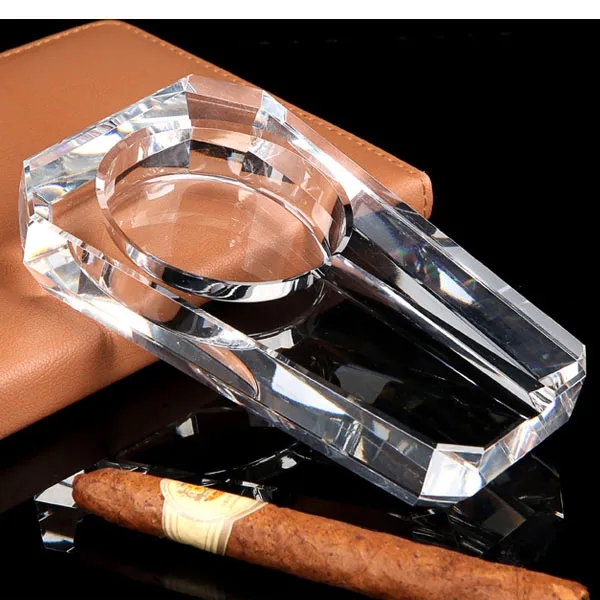 Clear Crystal Single Cigar Ashtray 8