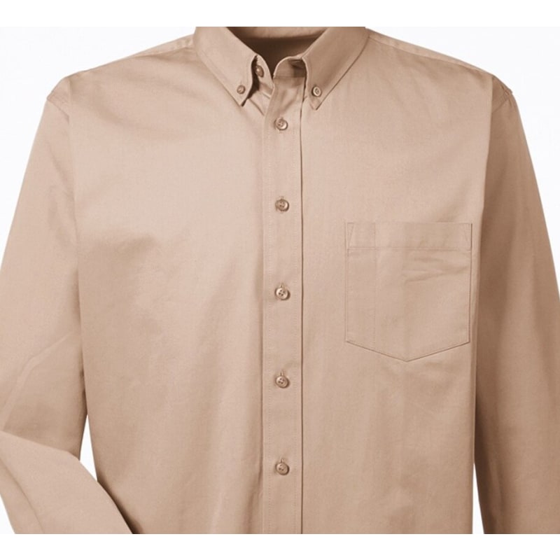 Harriton Men's Foundation 100% Cotton Long-Sleeve Twill Shirt With Teflon™ 10