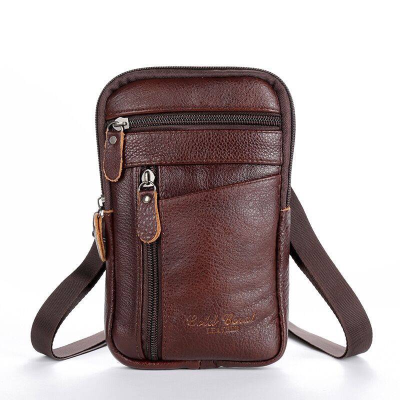 Cowhide Leather Shoulder Crossbody Bag Phone Pouch 3