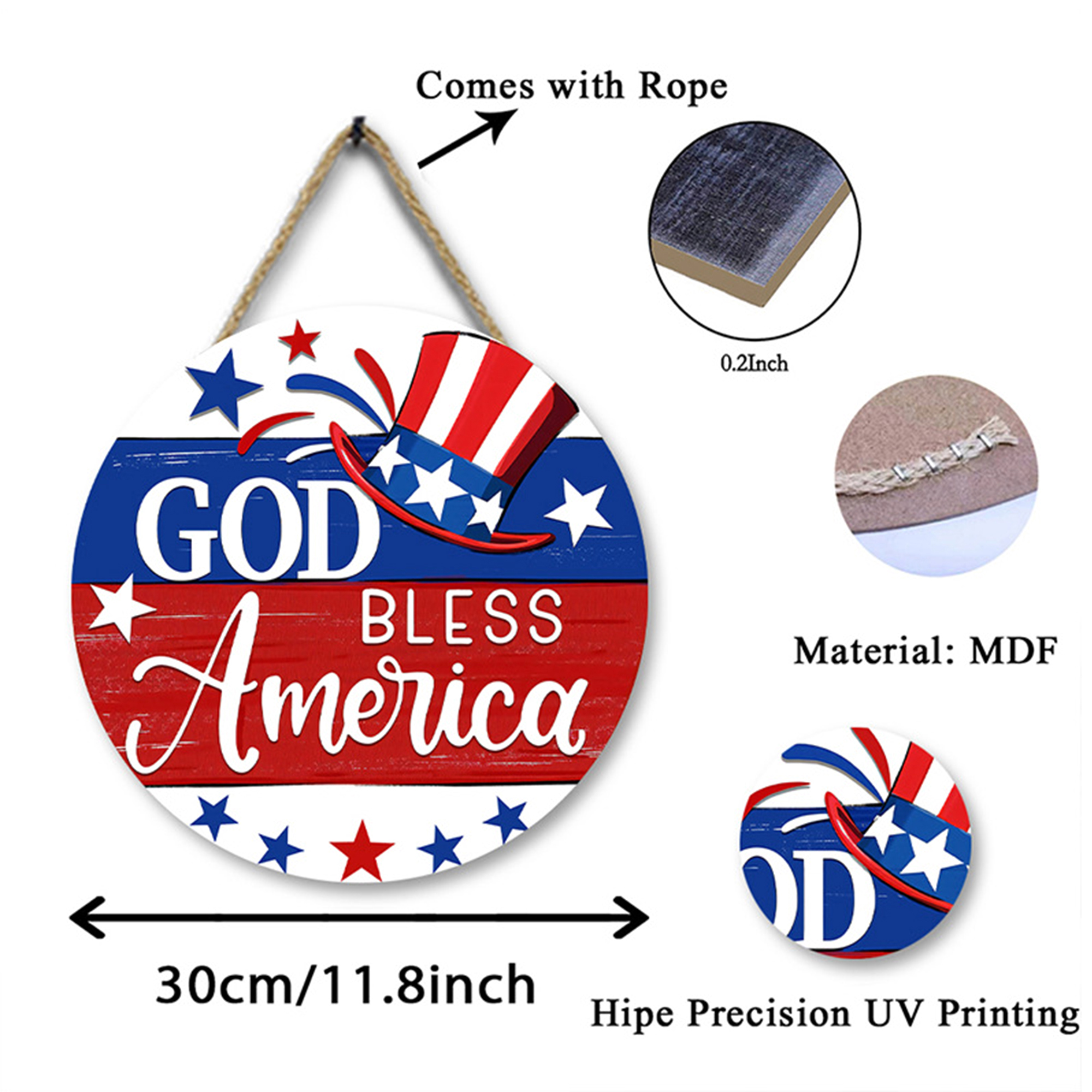July 4th Festival Wall Decoration Wooden Listing 1