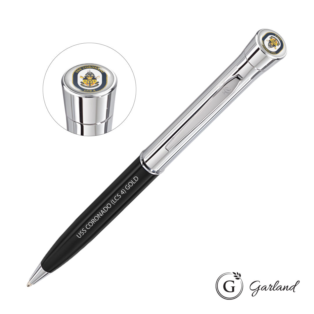 Garland® Monogram Custom Twist Ballpoint Pen - Chrome