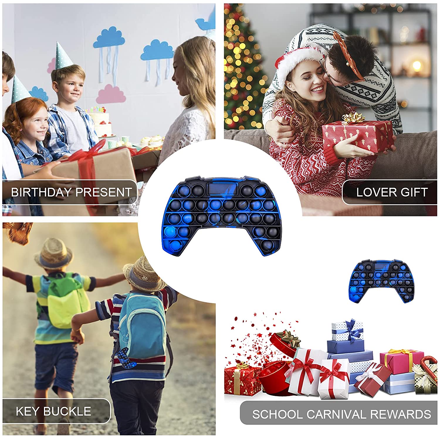 Game Controller Gamepad Shape Pop Push Bubble Sensory Fidget Toy Autism Special Need 7