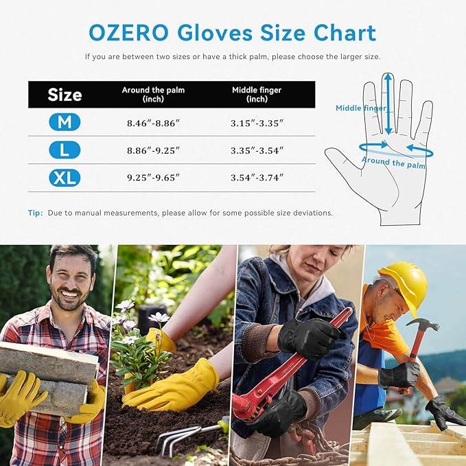 Golden Cowhide Non-Slip Work Gloves 5
