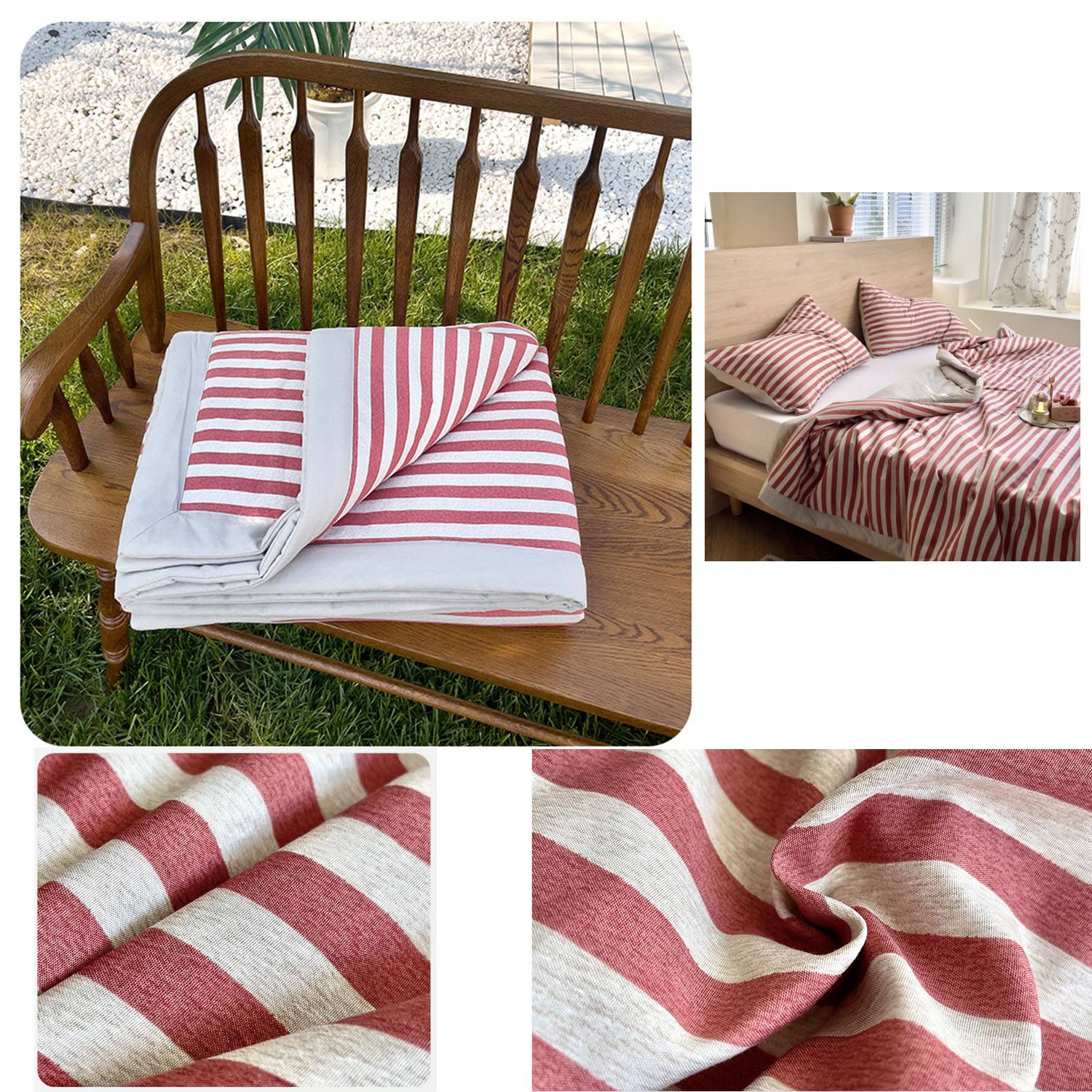 Cotton and linen double layer quilt set 3