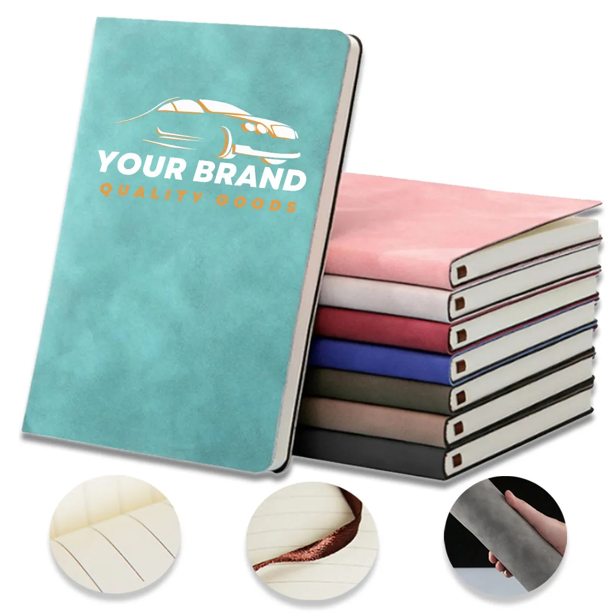 2pcs B5 Soft Leather Smooth Touch Thick Paper Notebook 1