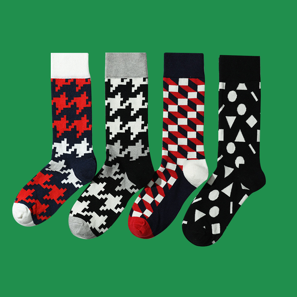 Casual Jacquard Mid Calf Crew Cotton Socks