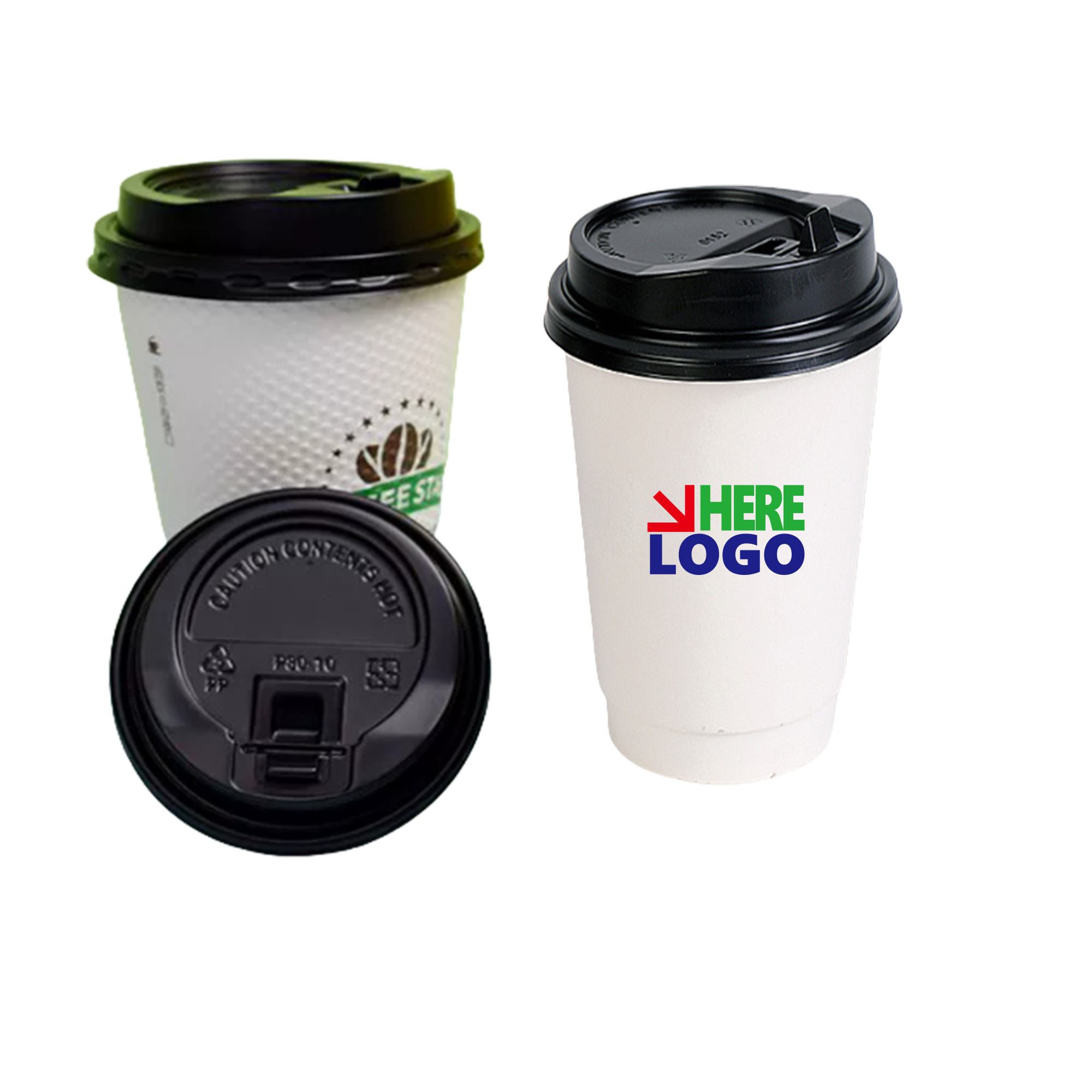 MOQ250 16oz Disposable Coffee Cups with Lid 2