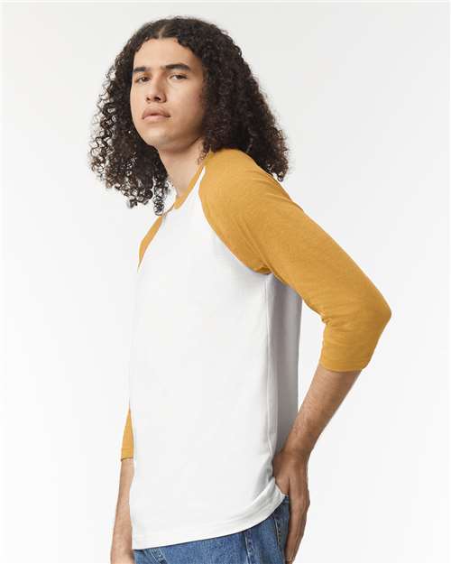 Unisex CVC Three-Quarter Sleeve Tee - 2003CVC 30