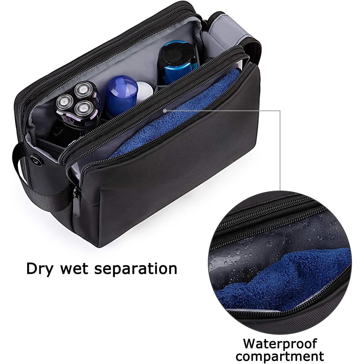 Travel Toiletry Bag For Men Water-resistant Pouch 6