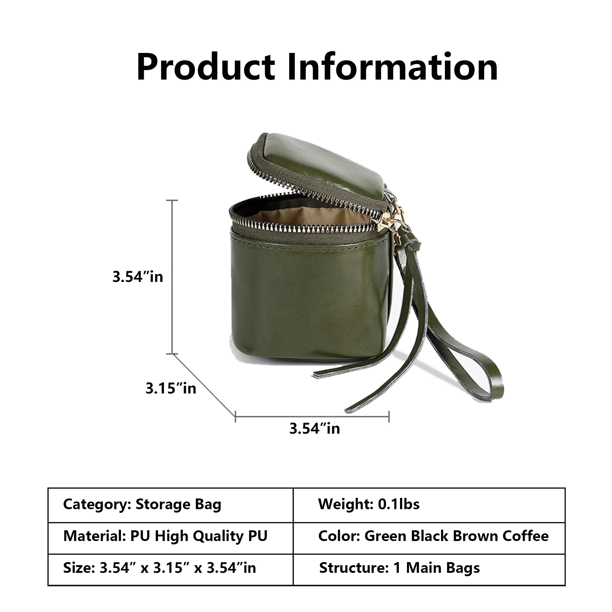 Small Waxed Leather Organizer Pouch 6