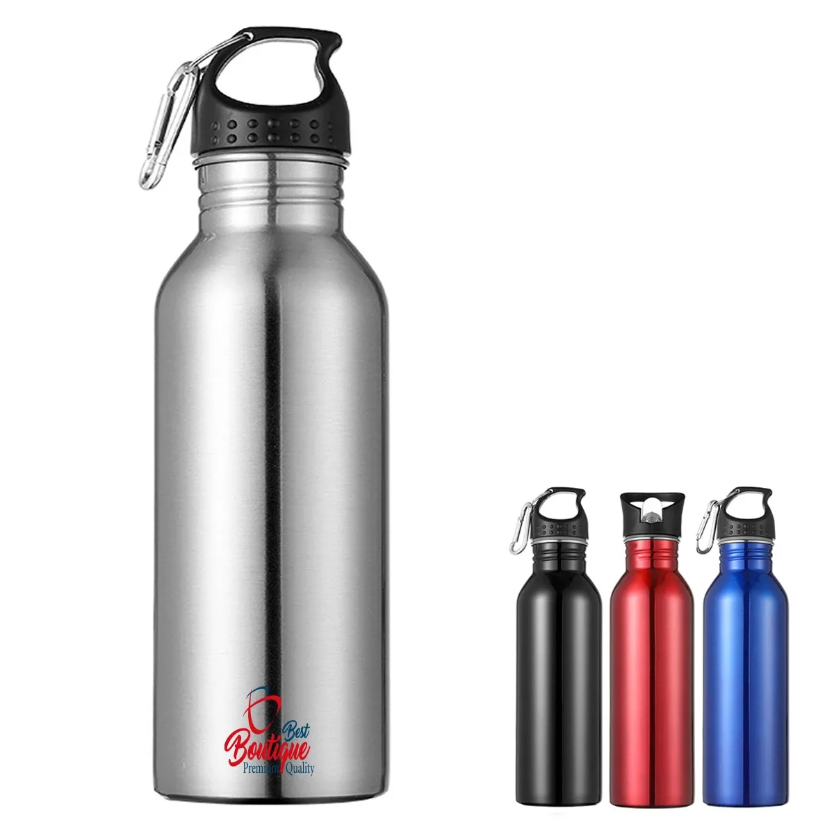Stainless Steel Sports Bottle With Carabiner 2