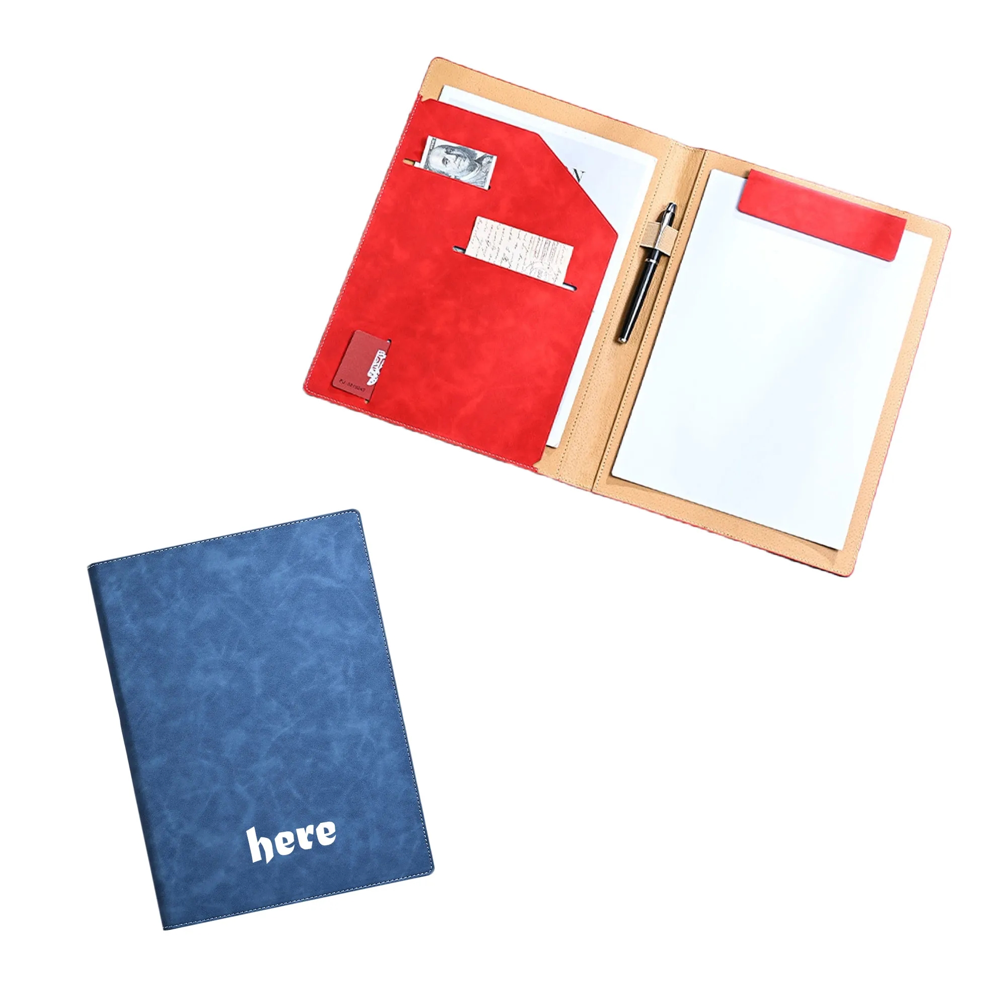 4 in 1 Multi-Function Leather A4 Folder 4