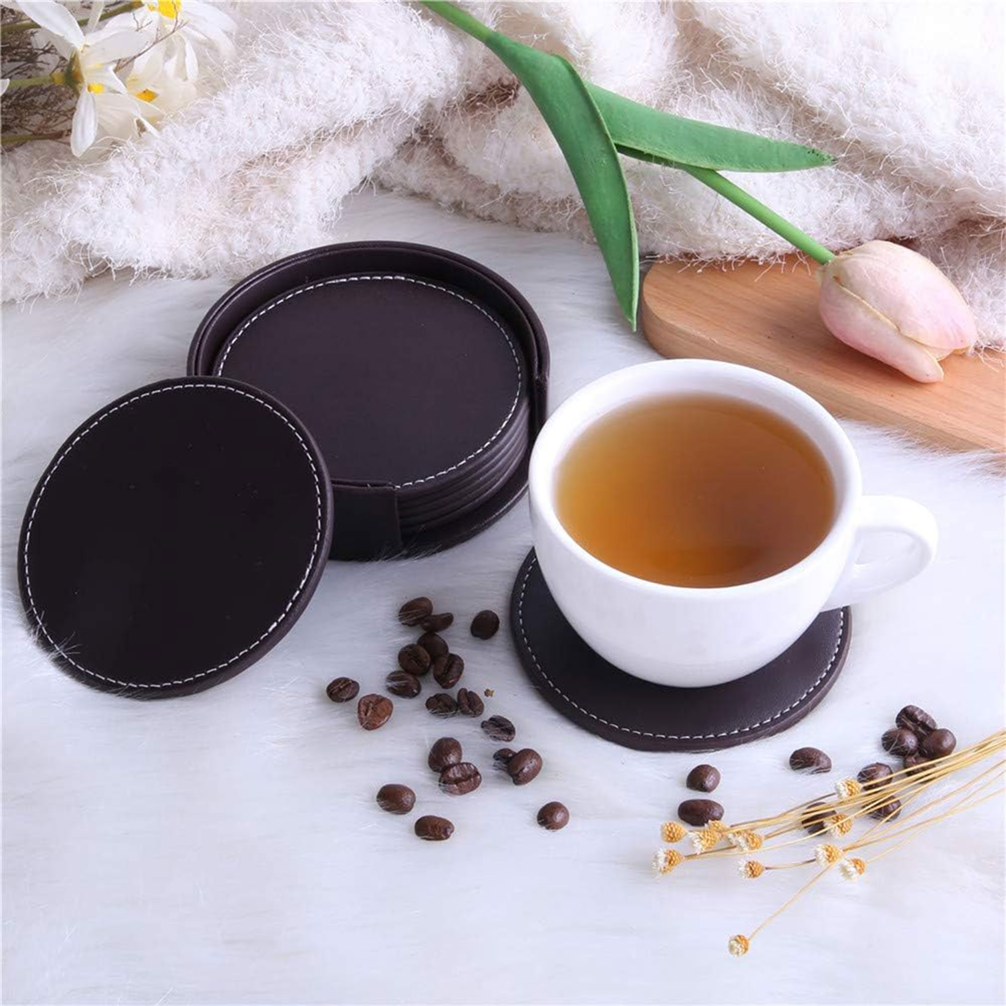 PU Leather Drink Coasters 3