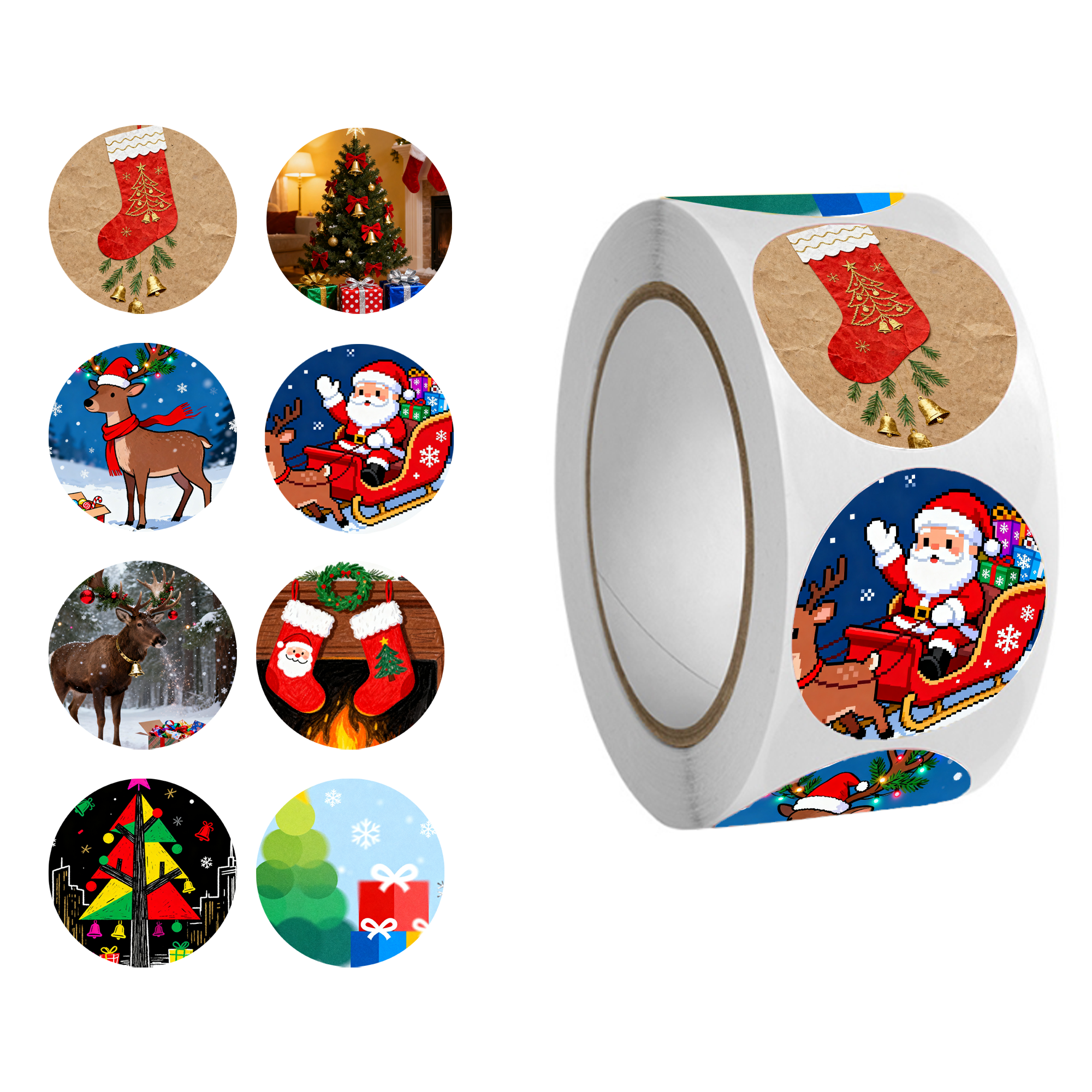 Customized 1.5" Seasonal Roll Stickers 4