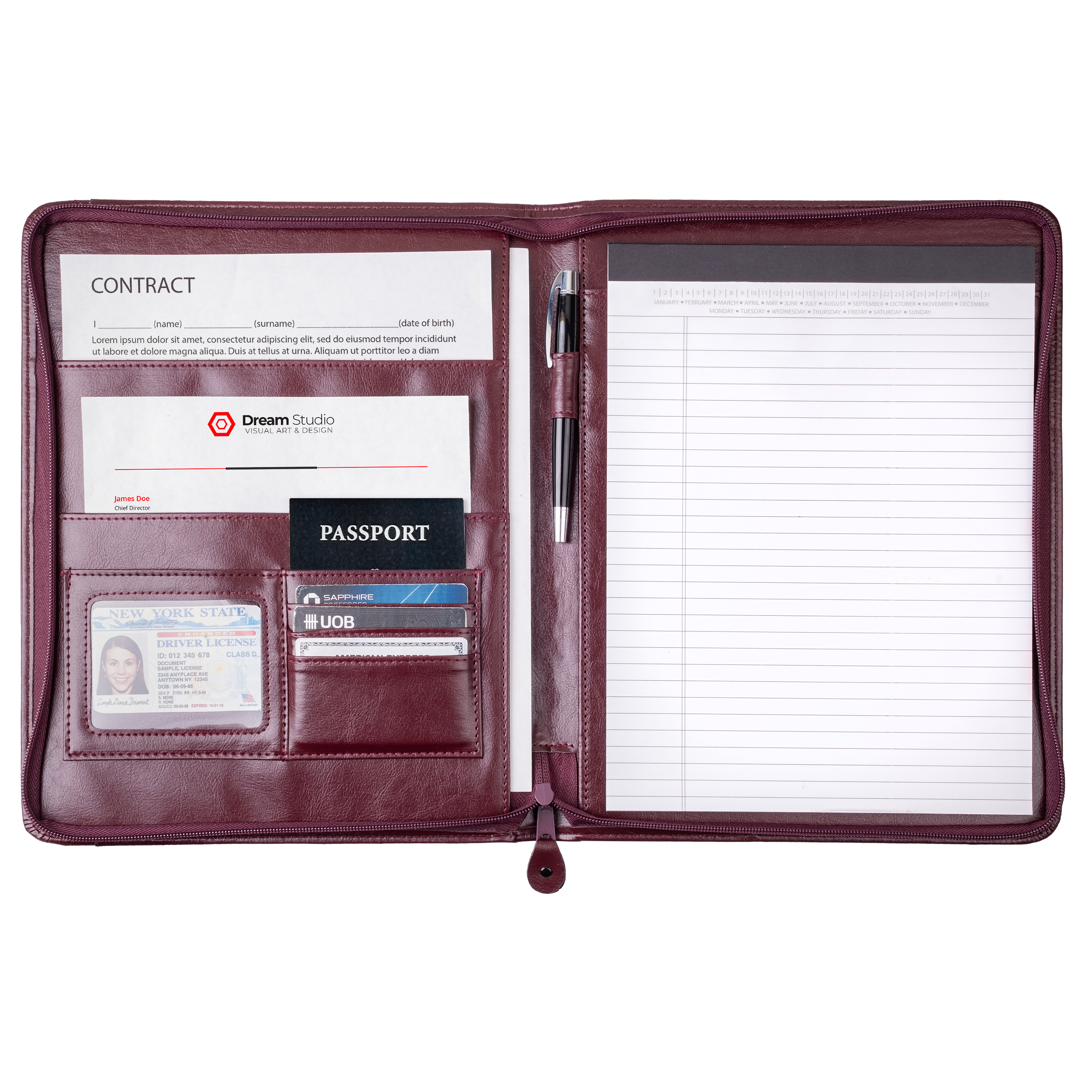 Assistant Zipper Padfolio 4