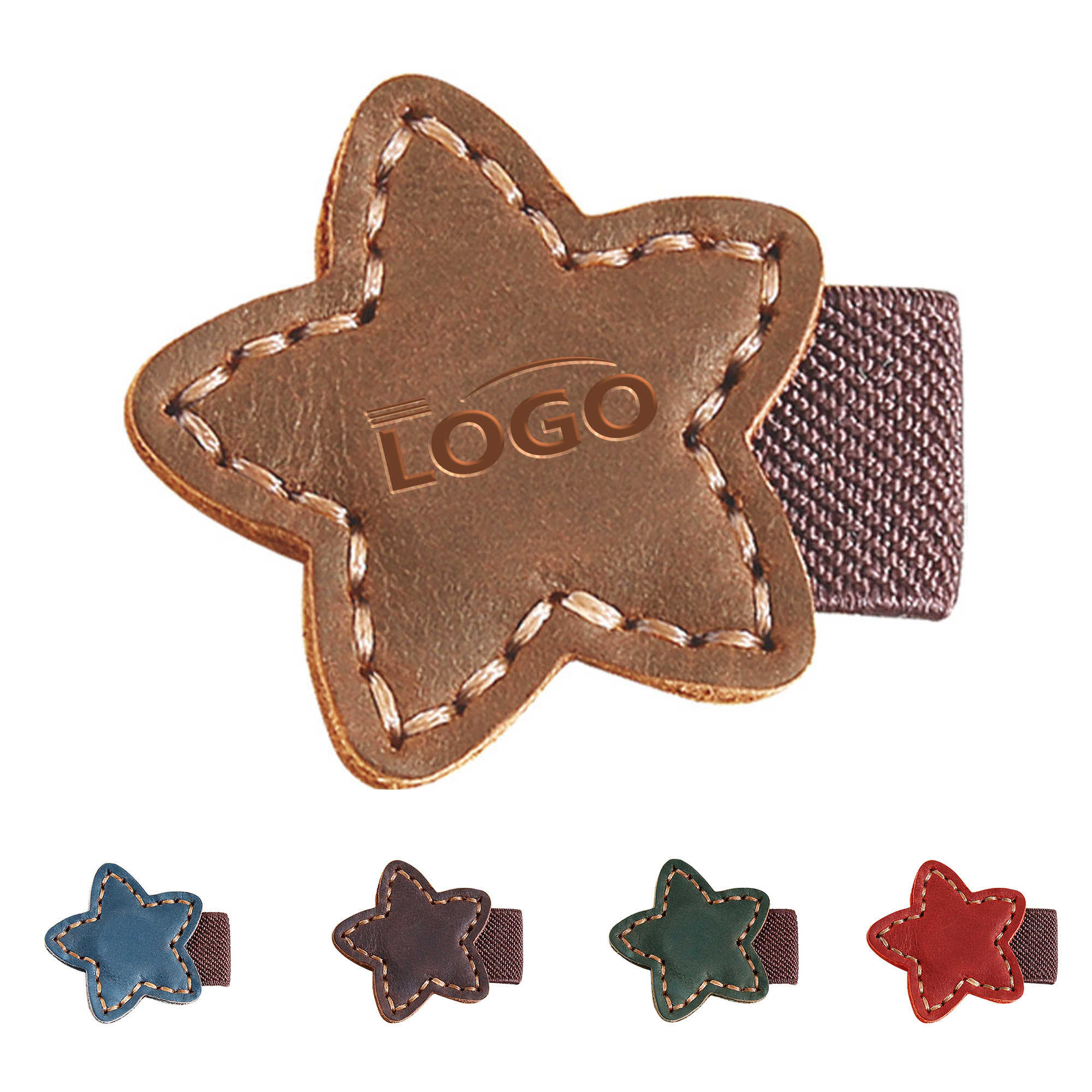 Magnetic Star Crazy Horse Leather Bookmark 2
