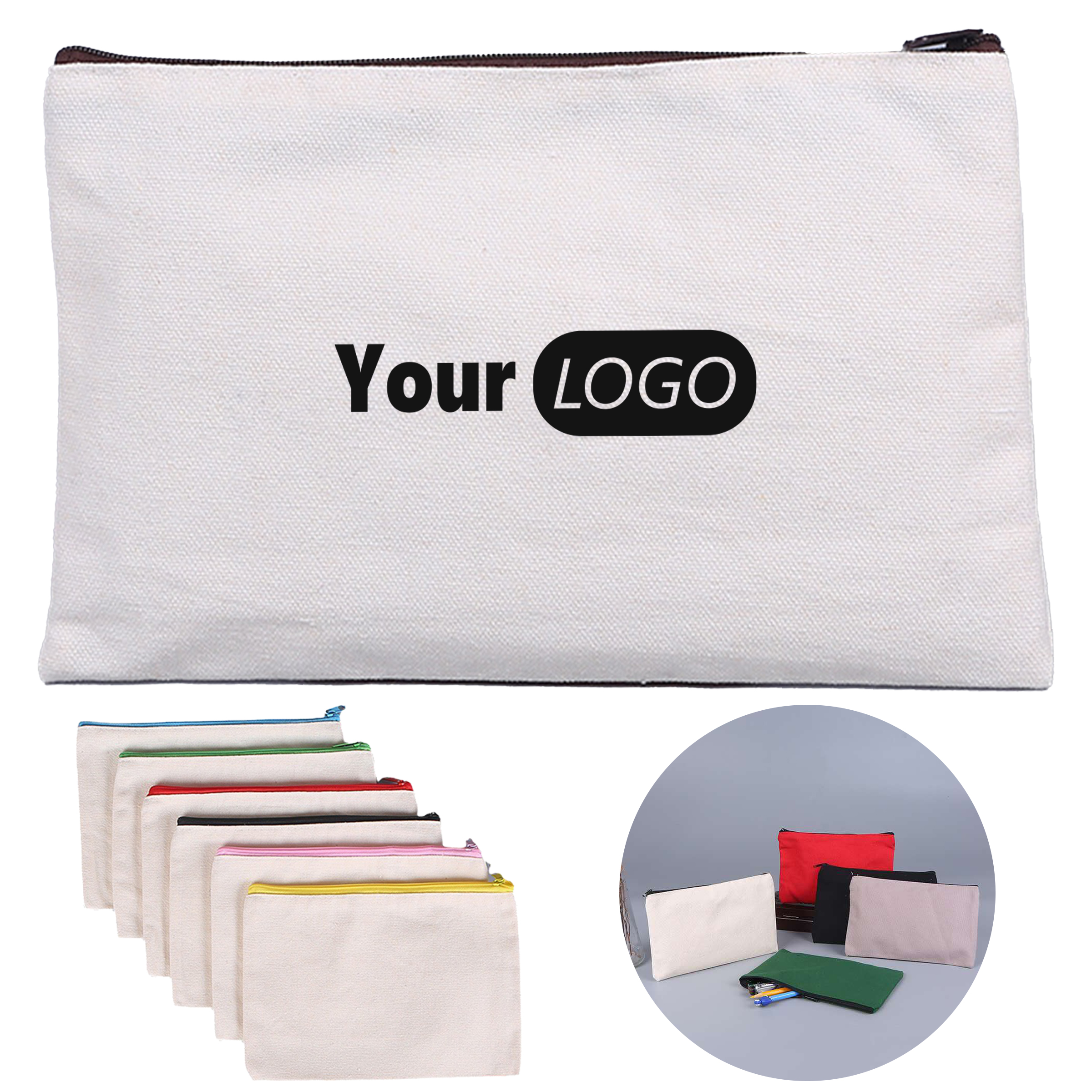 Canvas Blank Customizable Zipper Bag 2