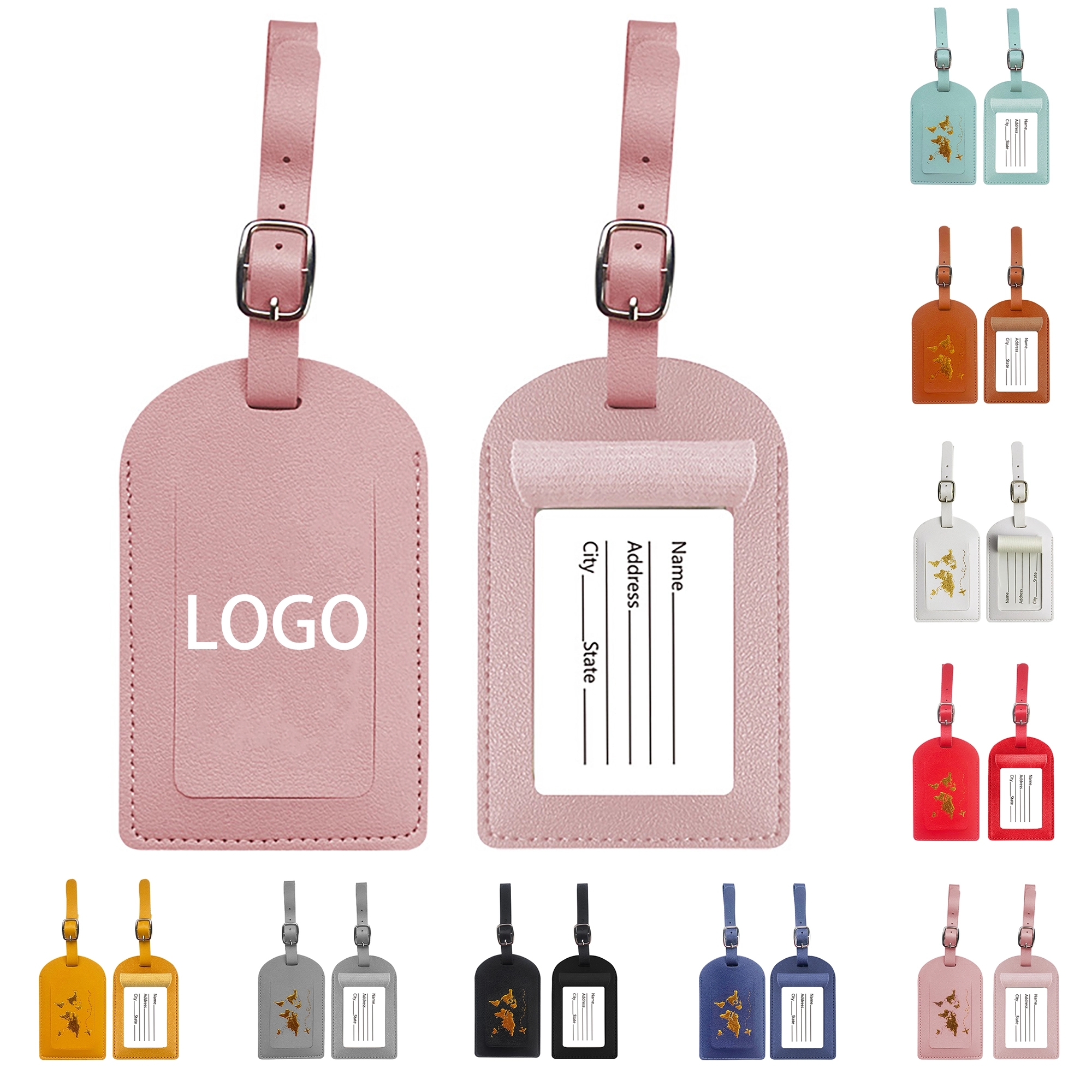 MOQ 100pcs PU Leather Luggage Tag 15