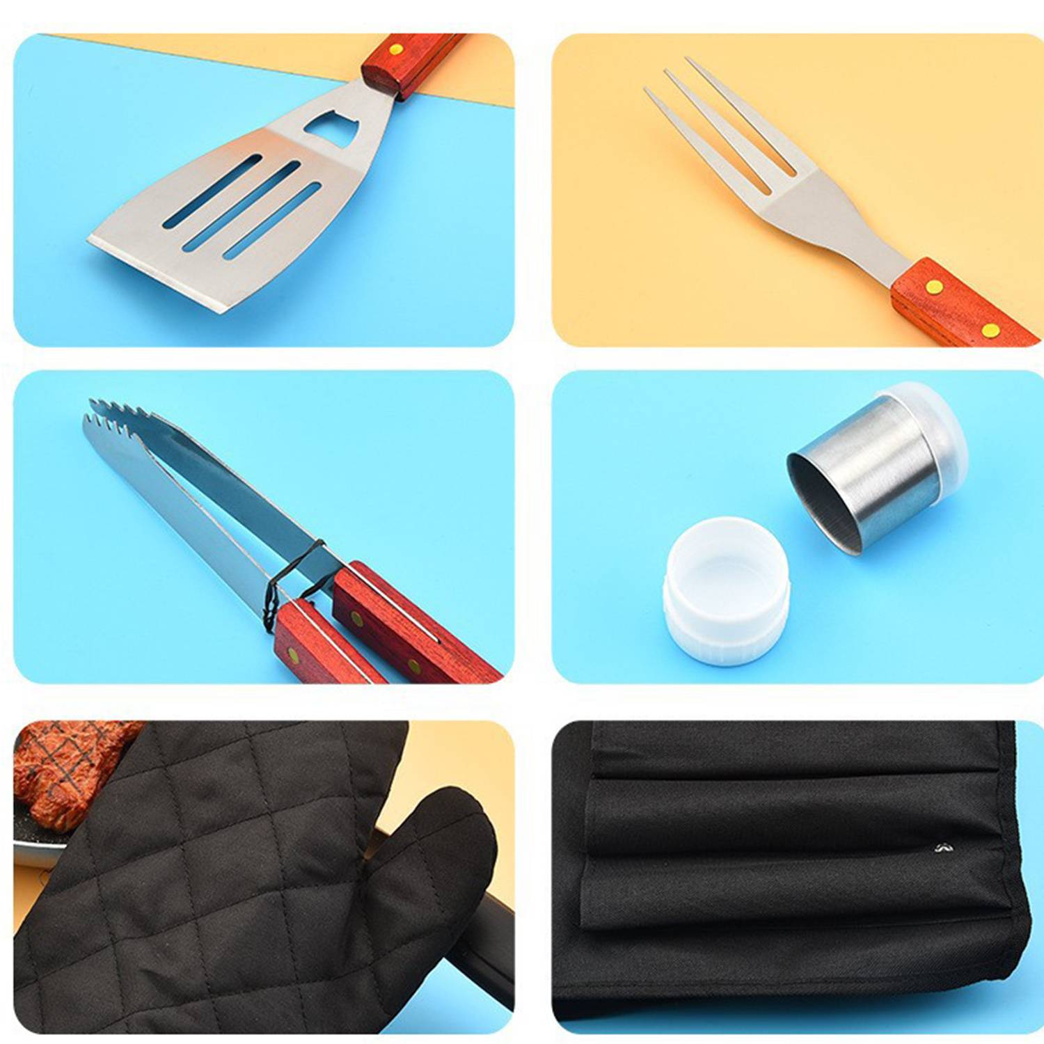 BBQ Now Apron and Barbecue Tool Set 3
