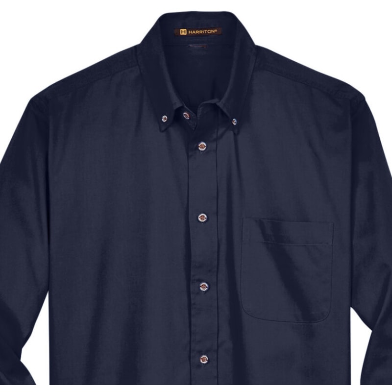 Harriton Men's Tall Easy Blend™ Long-Sleeve Twill Shirt With Stain-Release 27