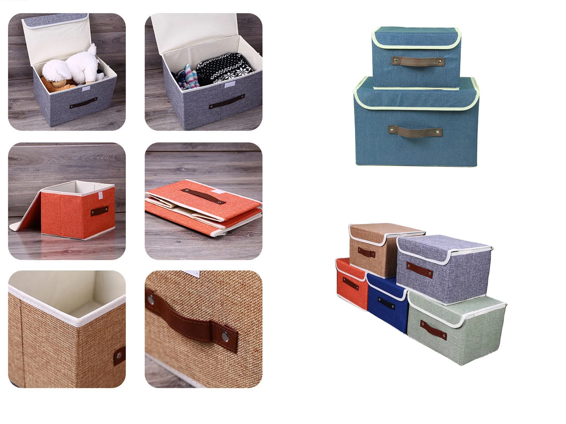 2Pcs Foldable Storage Box With Lids 2