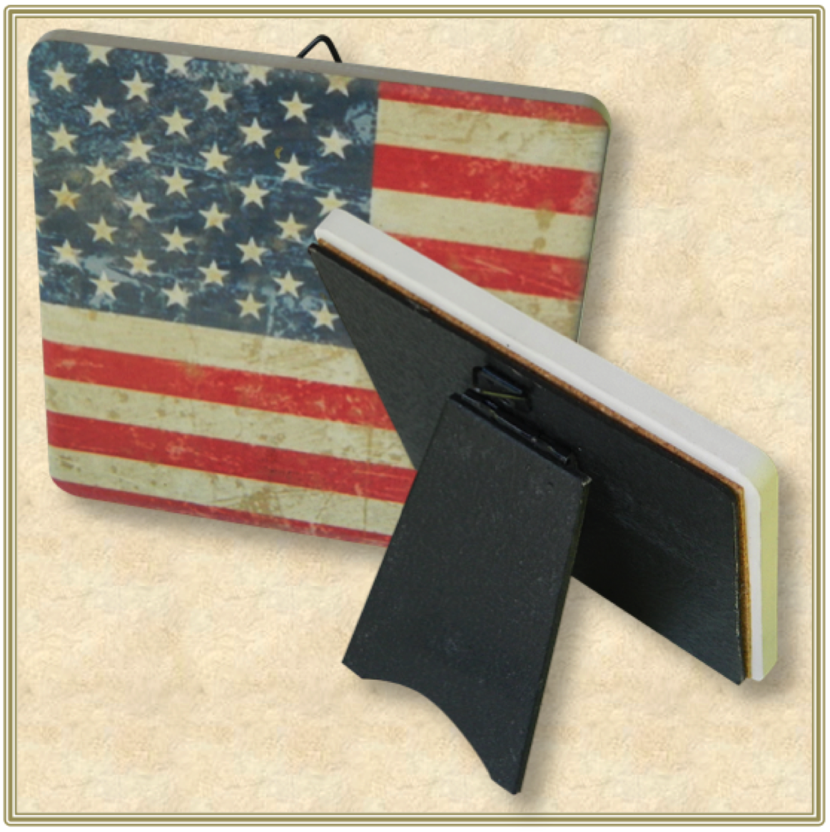 Custom Printed Square Stone Coaster with Easel Backing - Basic Print 3