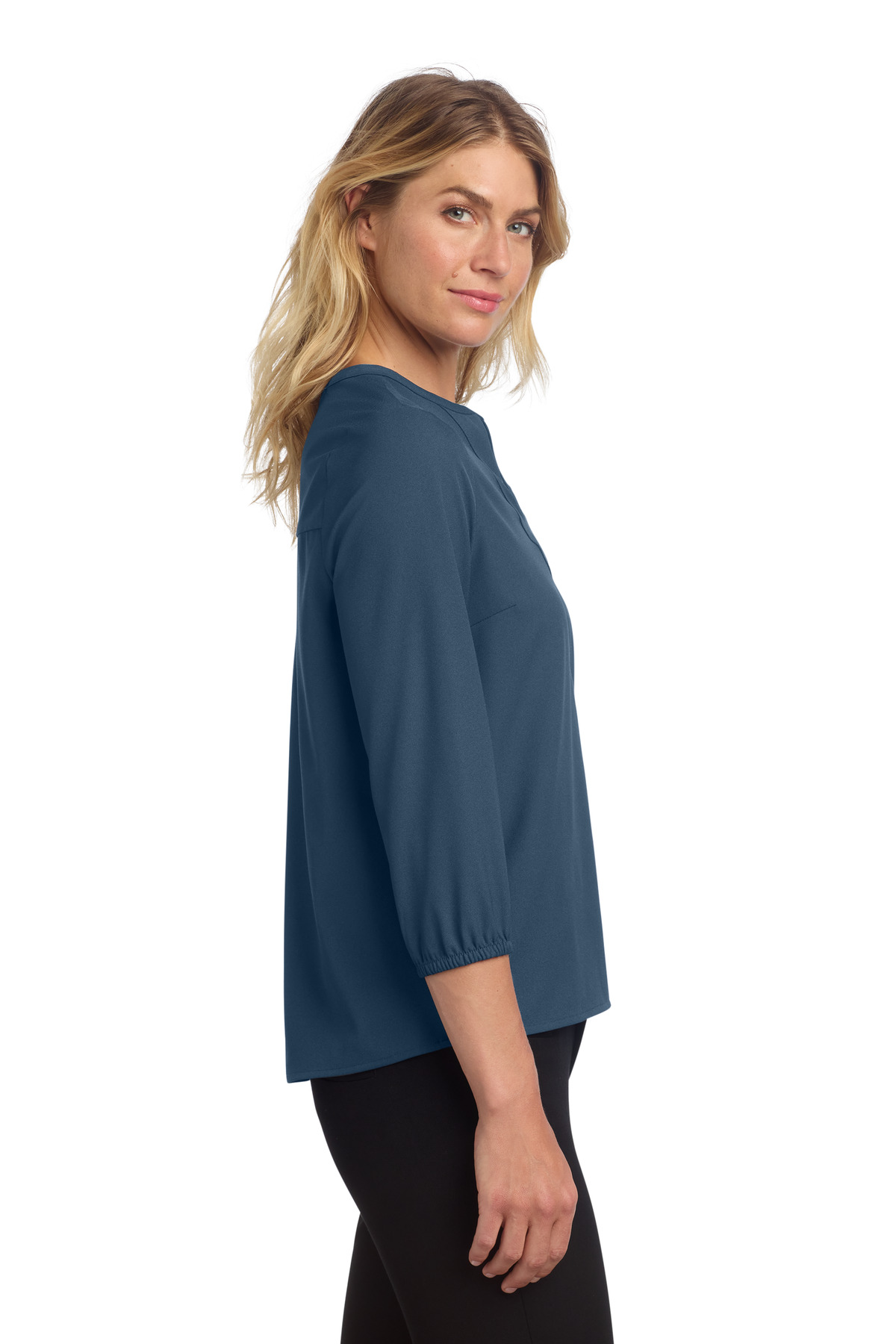 Mercer+Mettle Women's Stretch Crepe 3/4-Sleeve Blouse MM2011 1