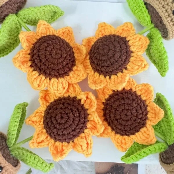Personalized Handmade Crochet Sunflowers 9