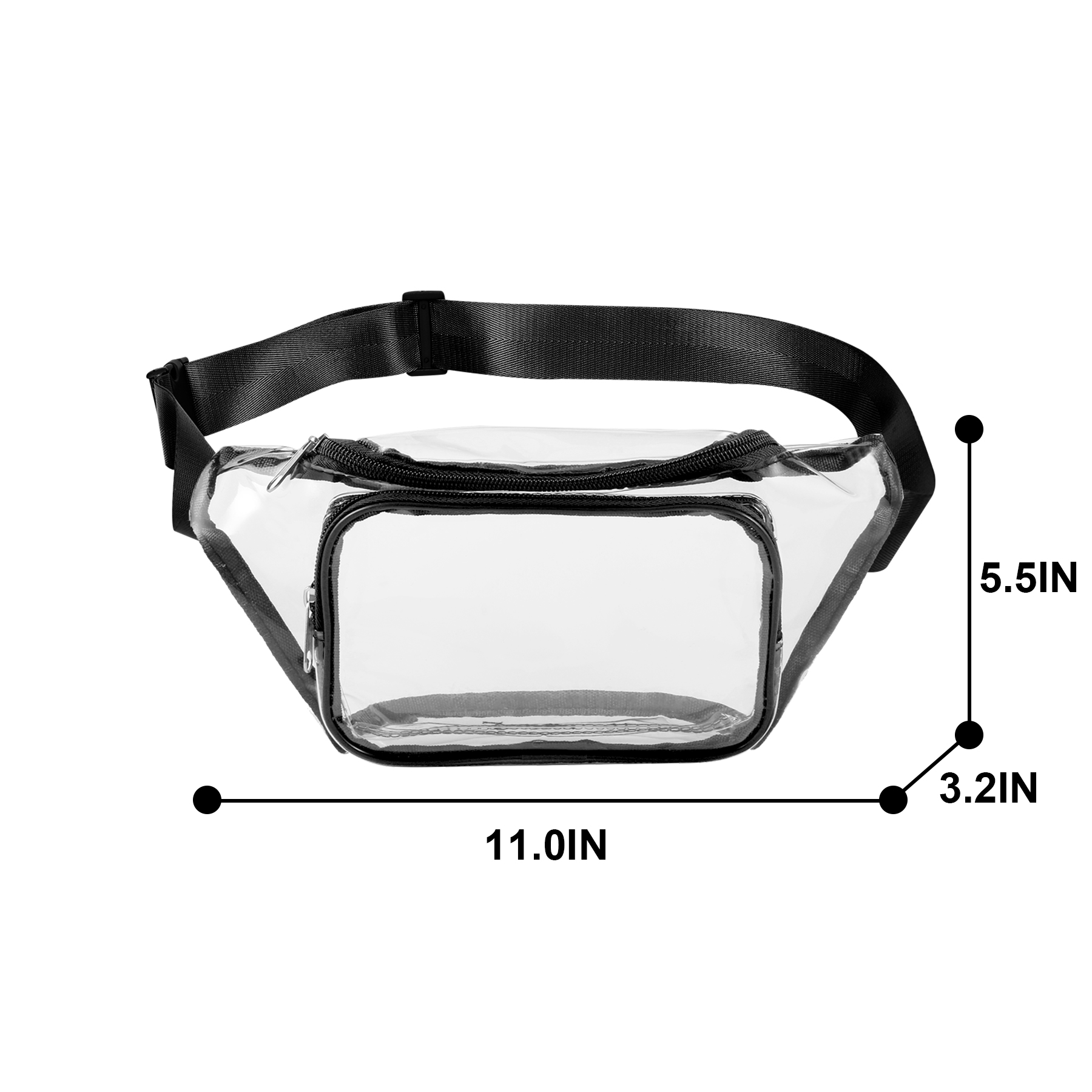 Clear PVC Fanny Pack W/ Two Pockets 12