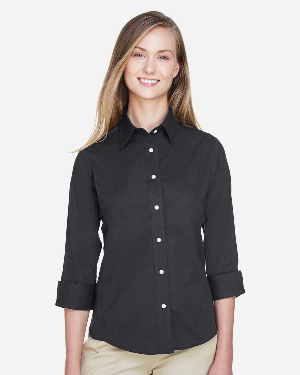 Women's Perfect Fit™ Three-Quarter Sleeve Stretch Poplin Dress Shirt - DP625W 43
