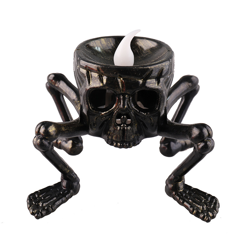 Spooky Skull Spider Candle Holder 2