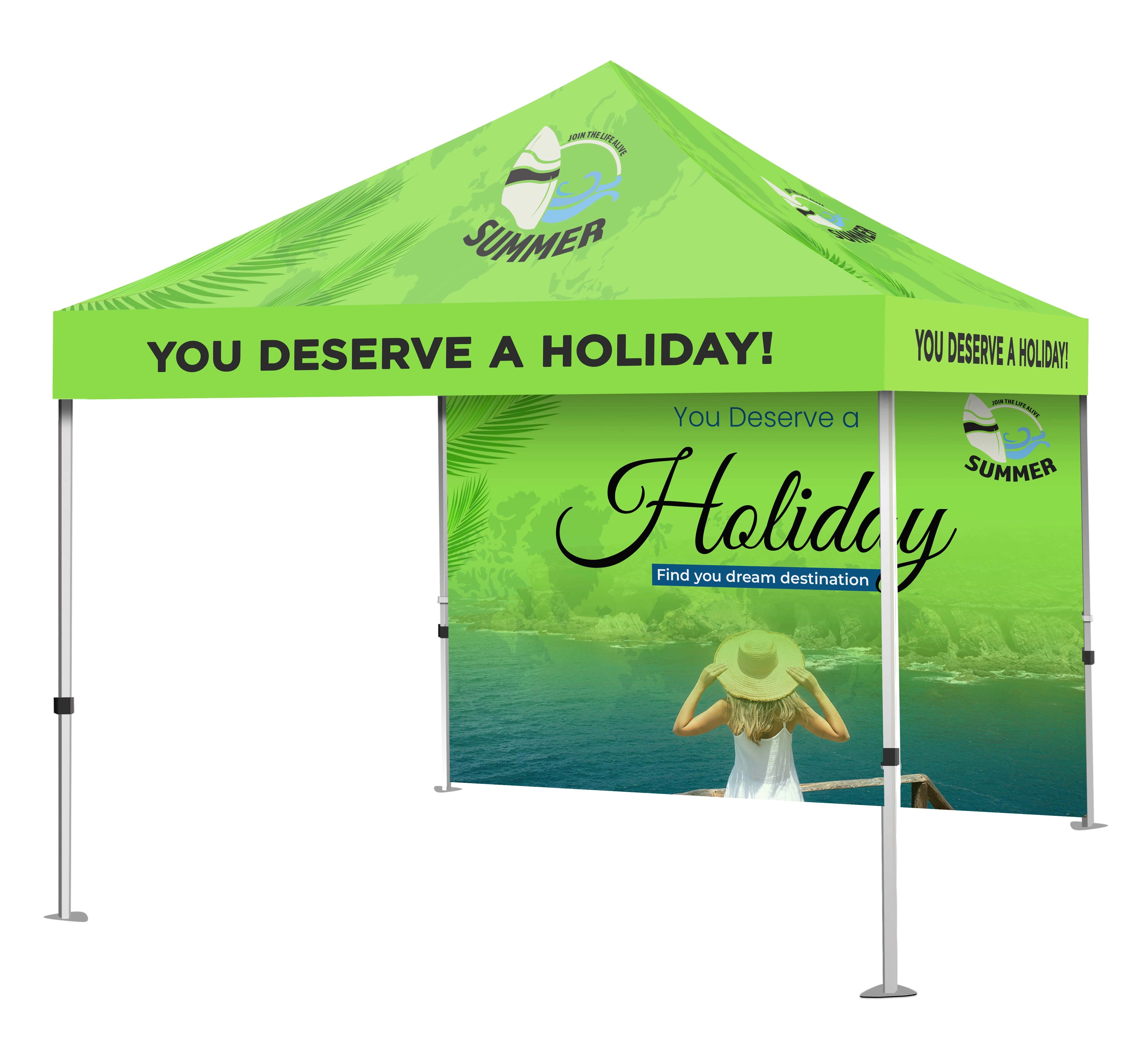 10' Custom Aluminum Canopy Tent Package with Single Sided Full Backwall and Sidewalls 1