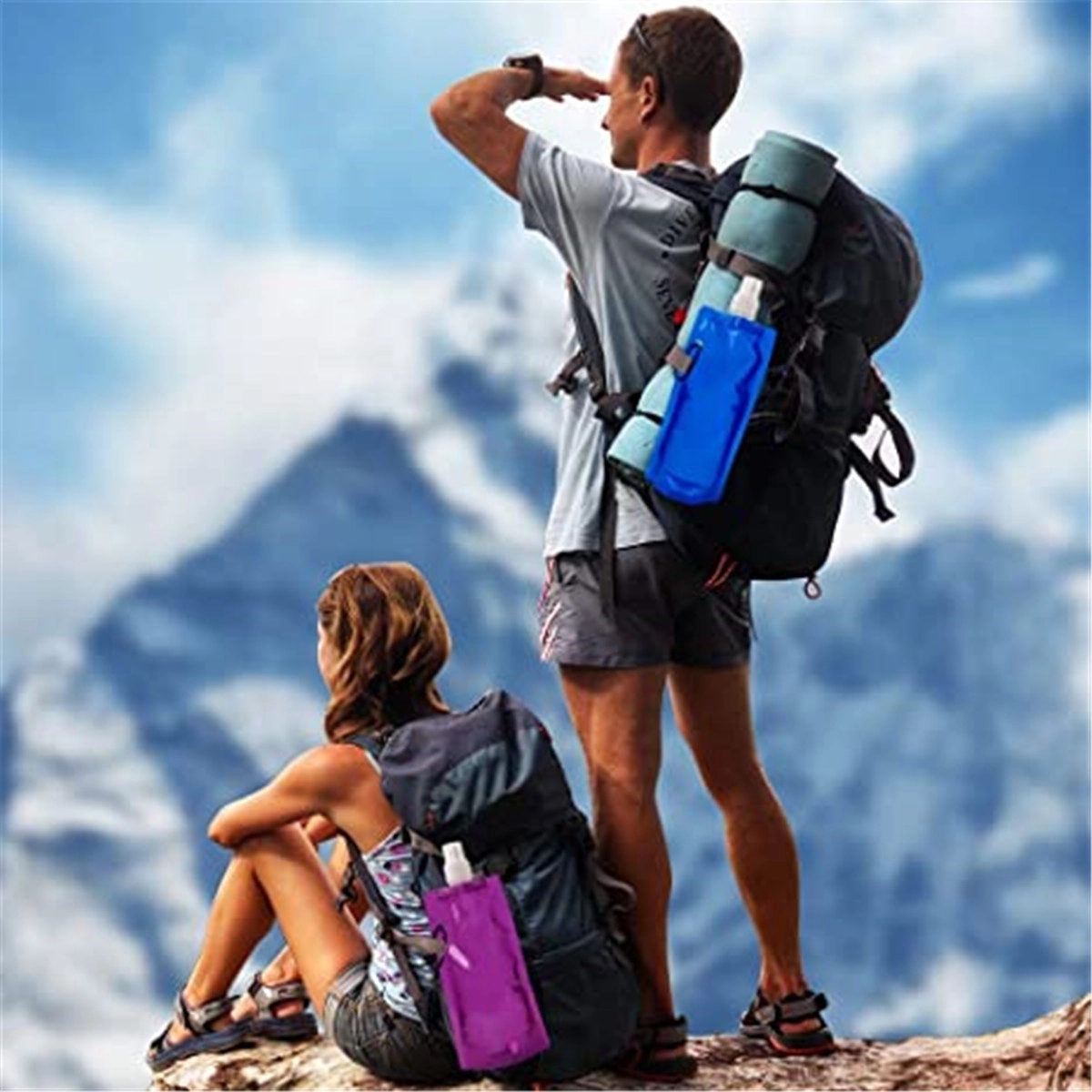 Collapsible Water Bottles Reusable Canteen Foldable Drinking 7