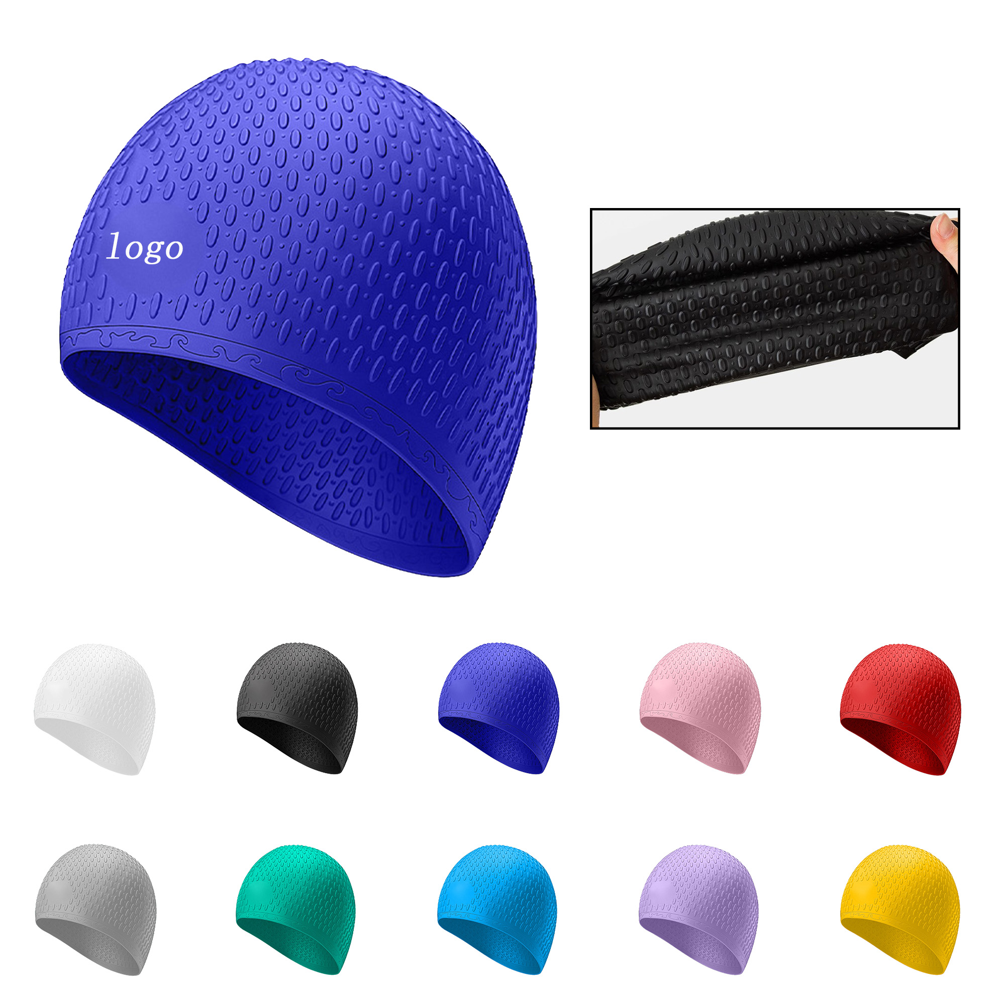 High Elasticity Solid-Color Silicone Swimming Cap 3