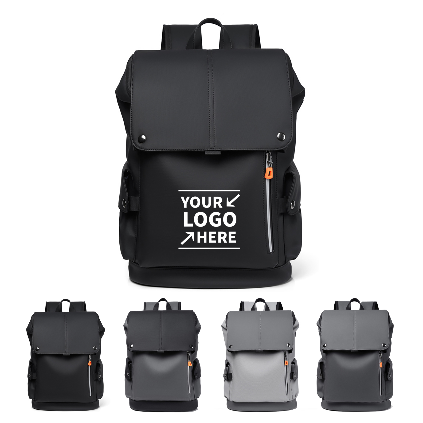 Waterproof PU Laptop Backpack With USB Charging Port 2